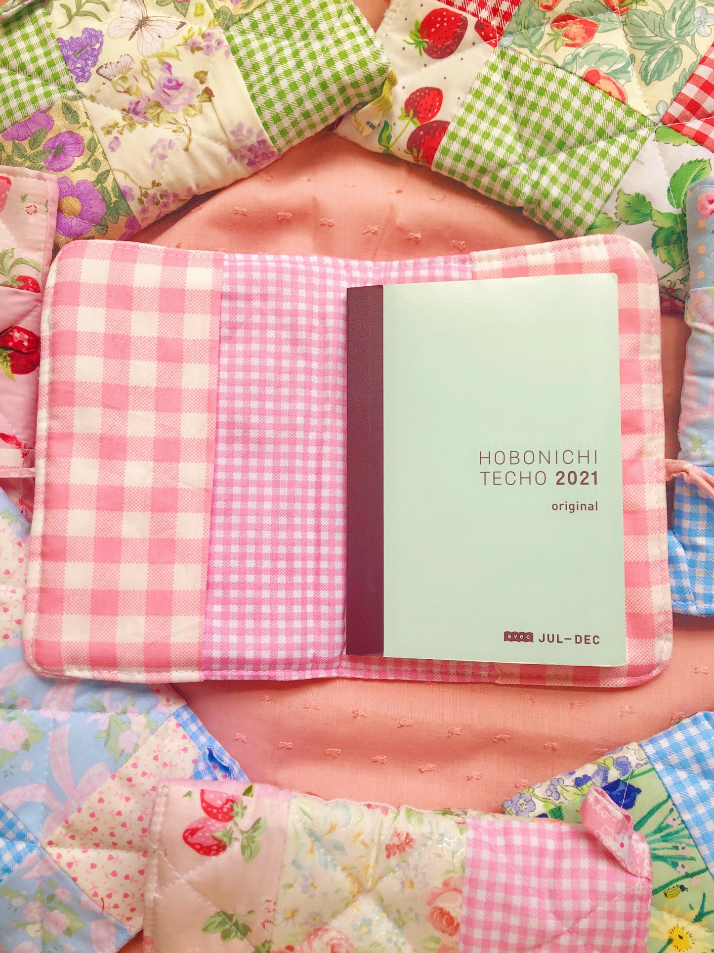 A6 Pink Ribbon Quilted Patchwork Journal / Notebook Cover