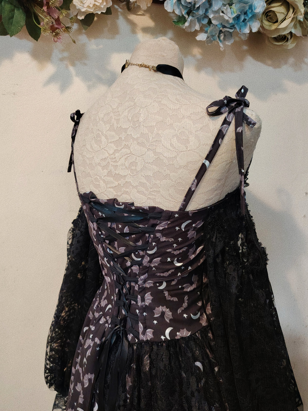 Moonlight Bat Corset Patchwork Dress ( Glow in the Dark )