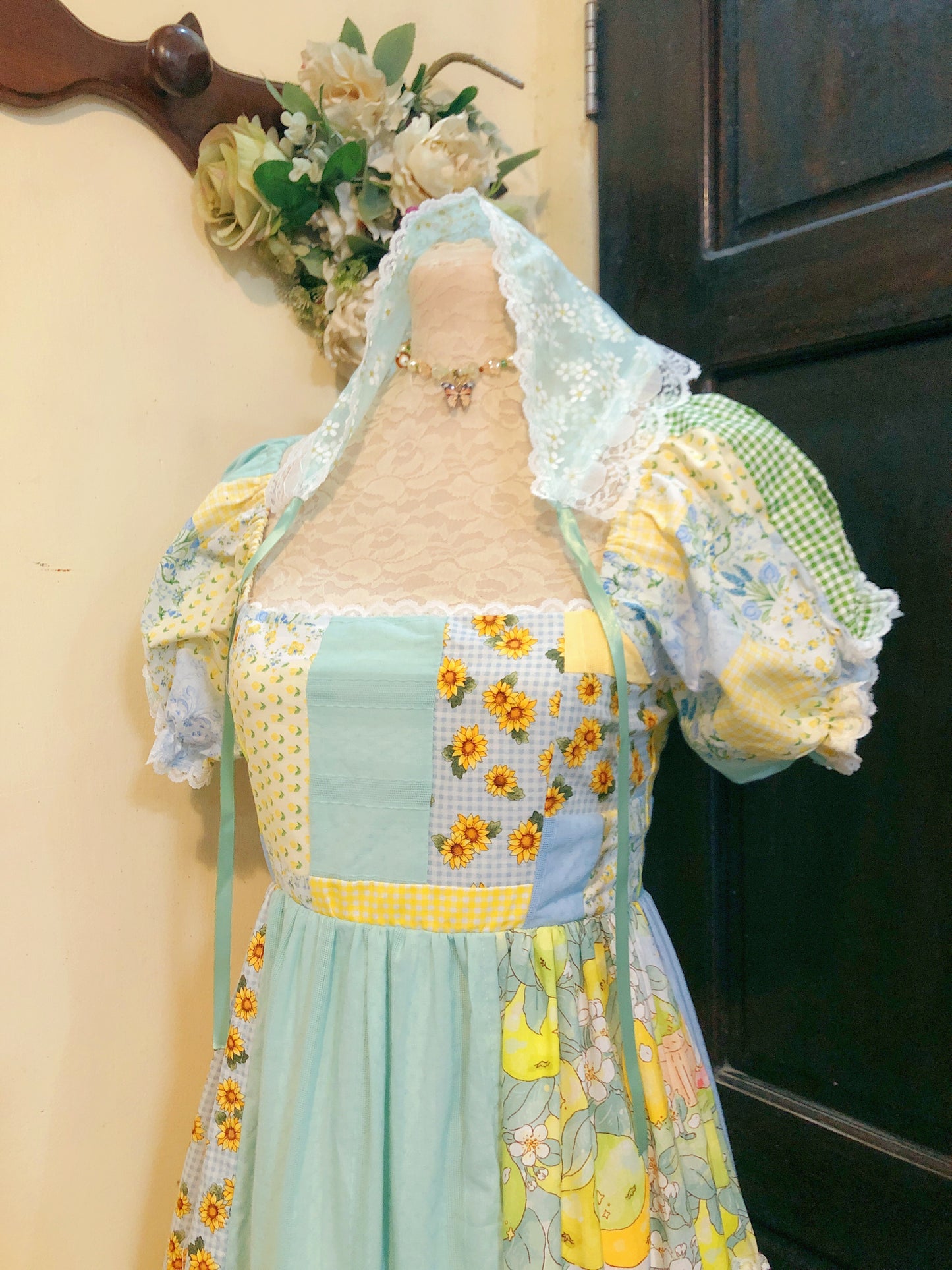 In my Cottage Patchwork Handmade Dress