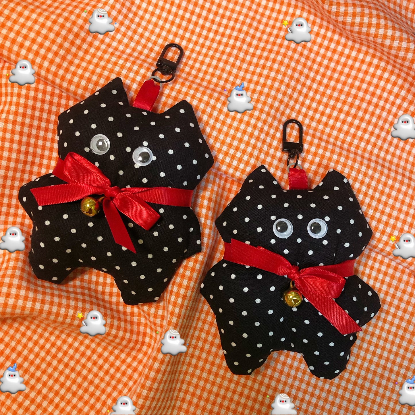 Chonky Black Cat Plush Handmade Keychain