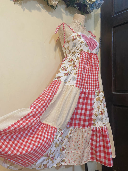 Bear’s Cozy Heart Patchwork Dress
