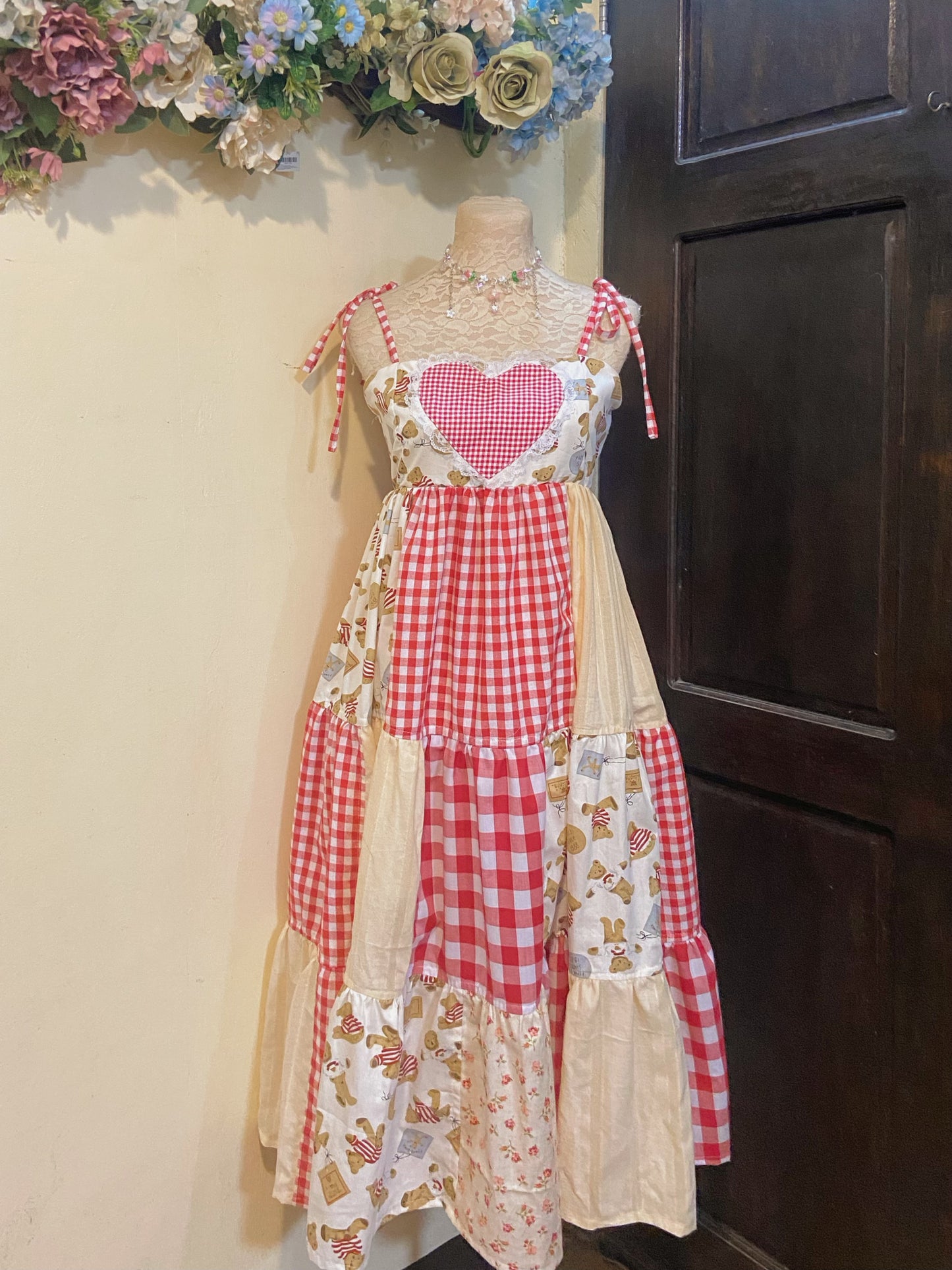 Bear’s Cozy Heart Patchwork Dress
