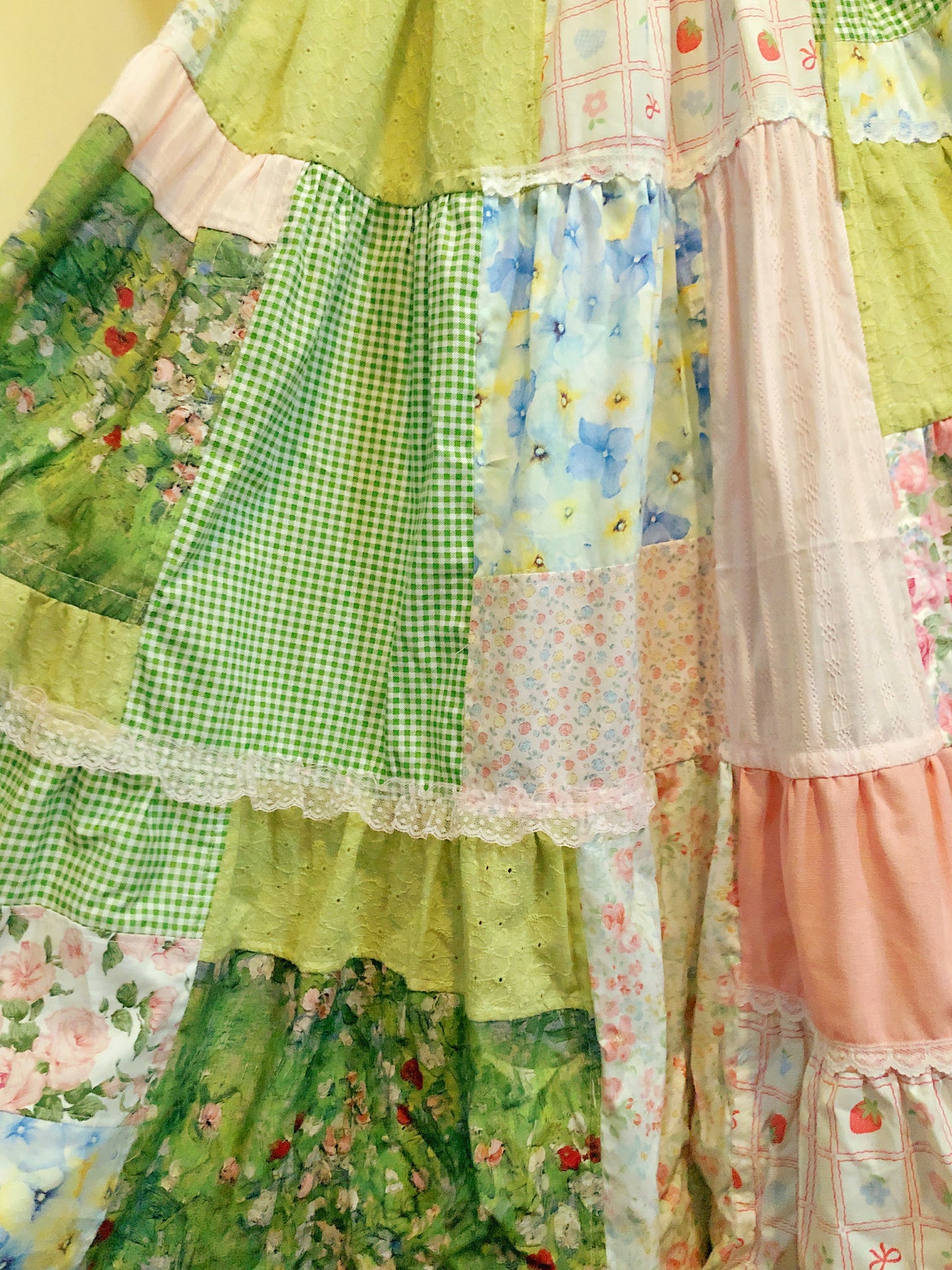 Garden of Flowers Patchwork Corset Handmade Dress