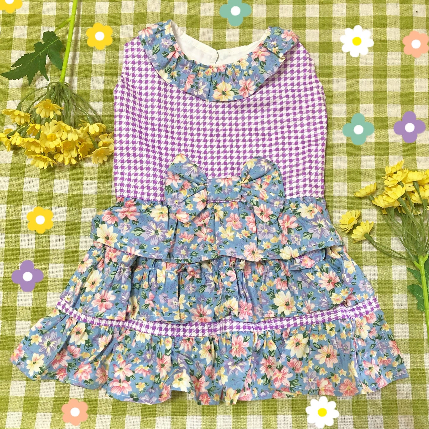 Purple Floral Pet Handmade Dress
