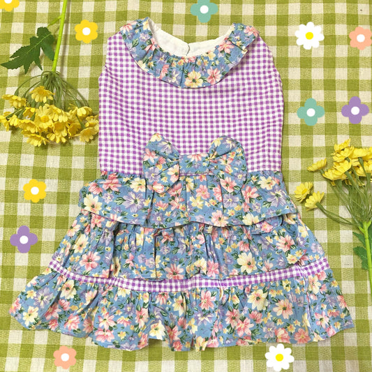 Purple Floral Pet Handmade Dress