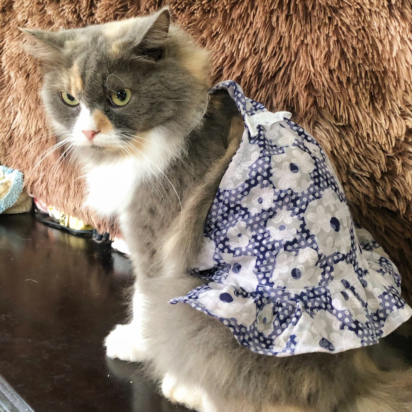 Blue Flower Cutie Pet Handmade Dress