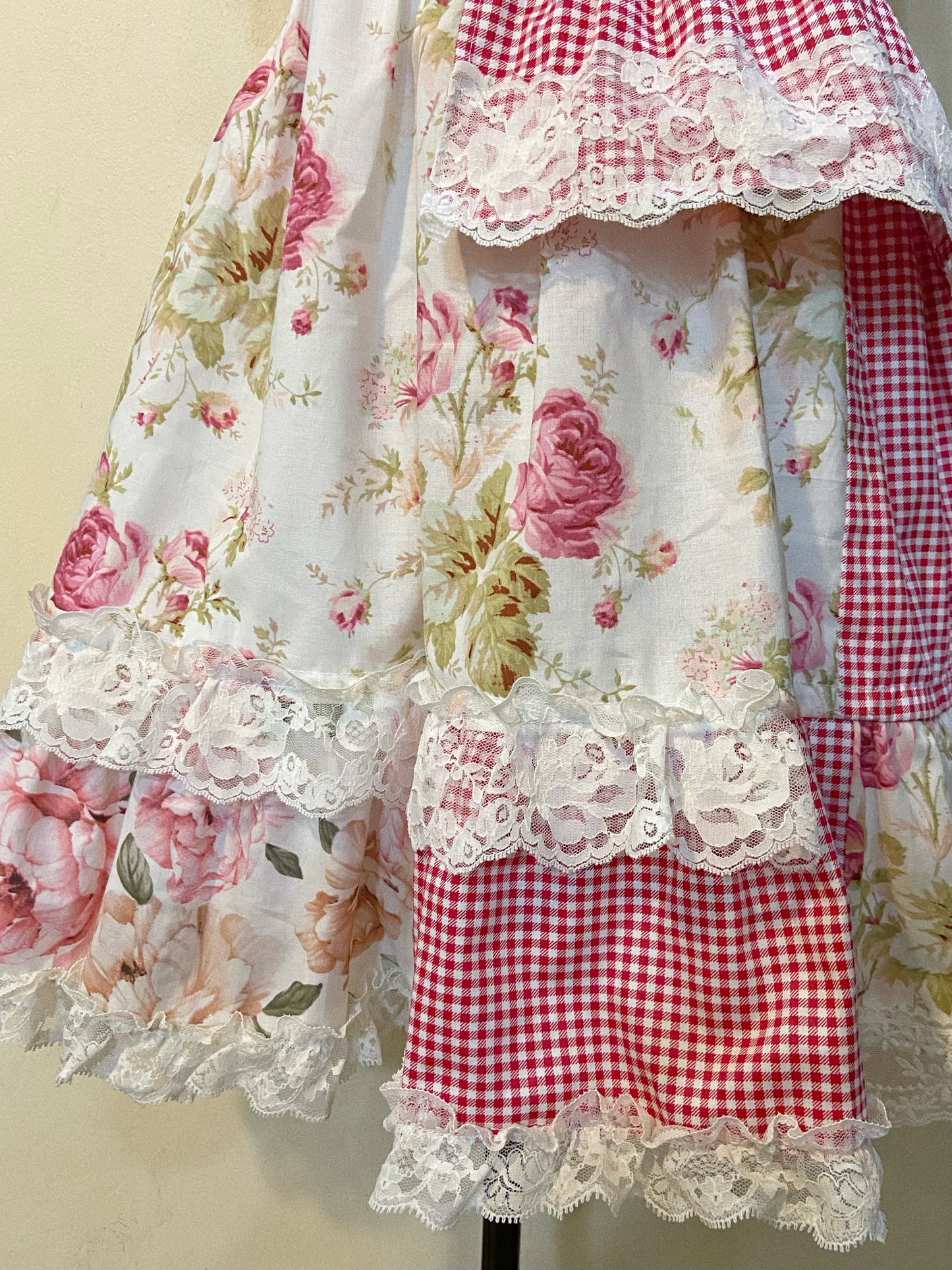 Dainty Rose Garden Patchwork Handmade Dress