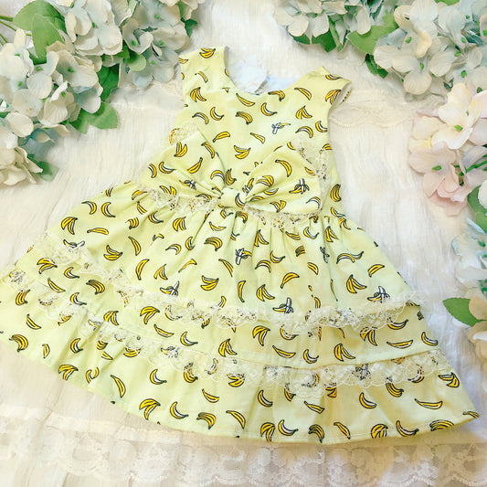 Cutie Banana Ruffle Lace Pet Handmade Dress