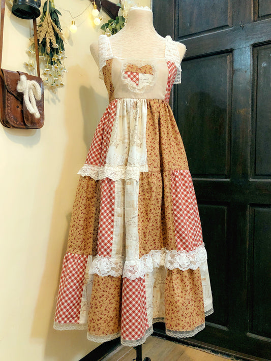 Cottagecore Witch Patchwork Handmade Dress