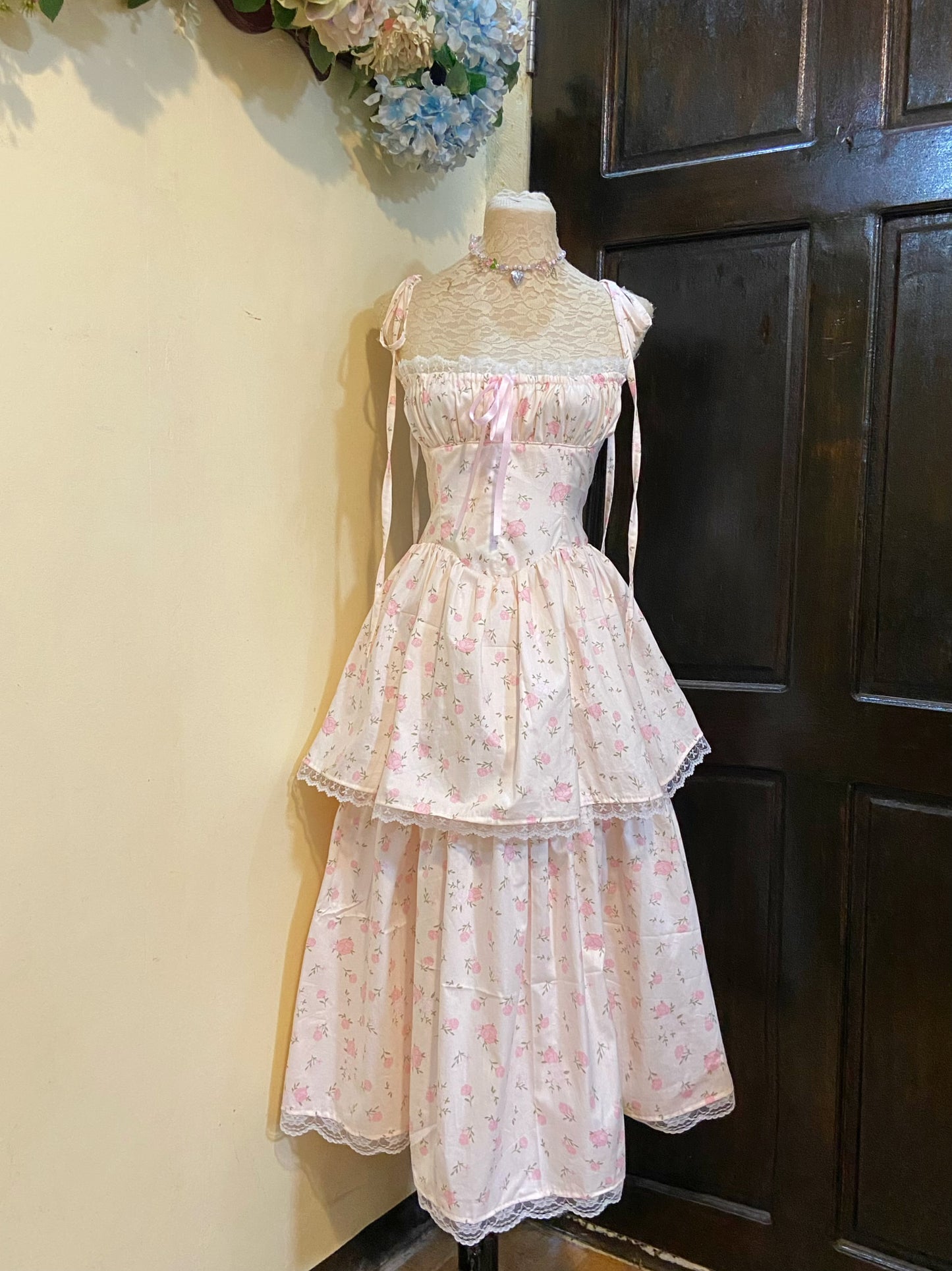 Pink Peony Corset Dress