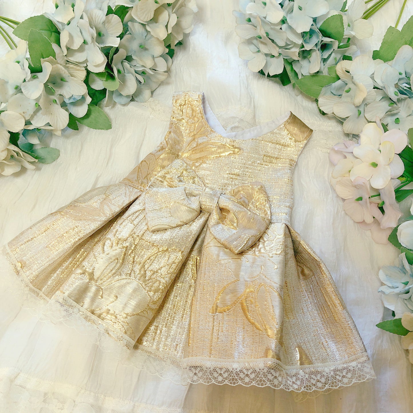 Pretty in Gold Pet Handmade Gown