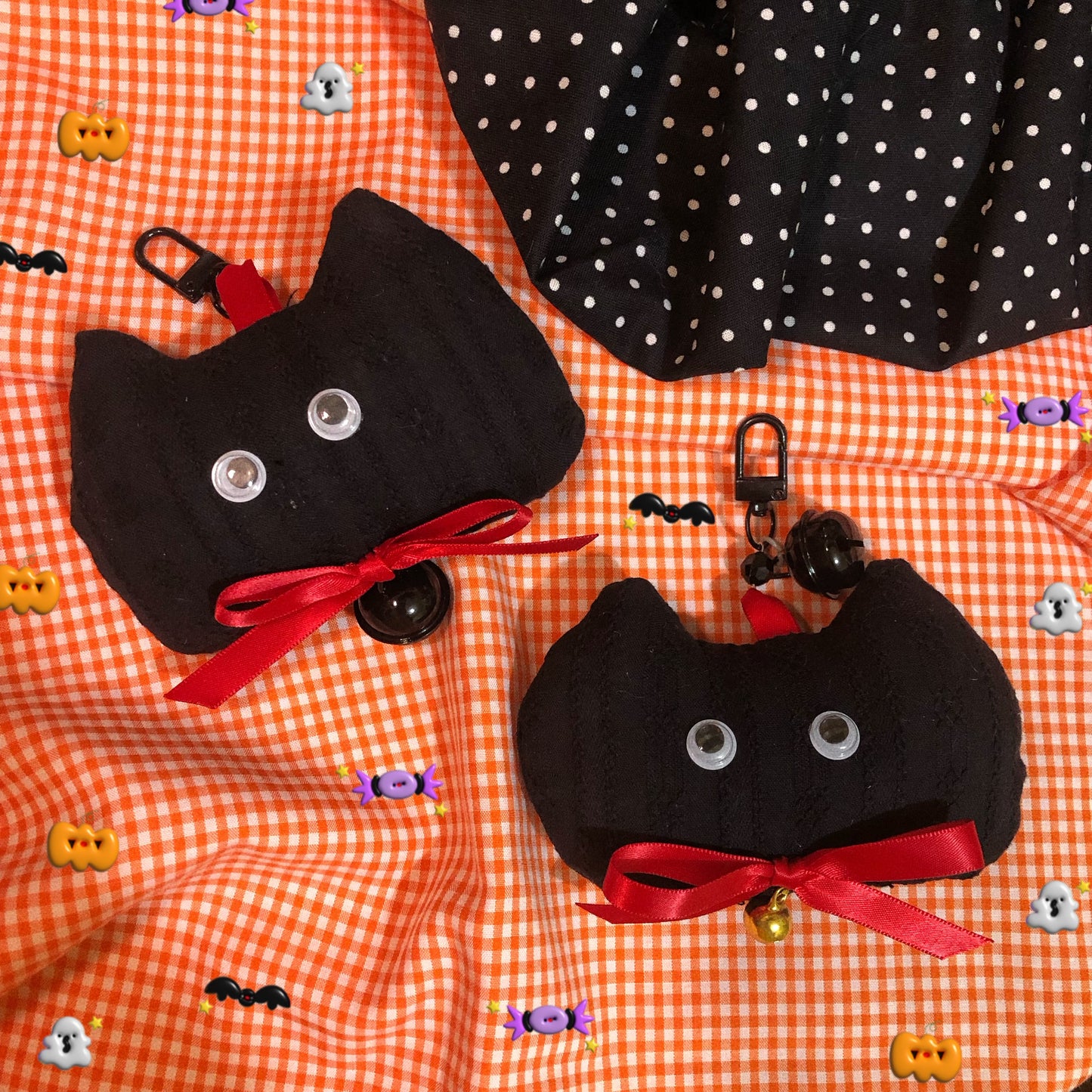 Chonky Black Cat Plush Handmade Keychain