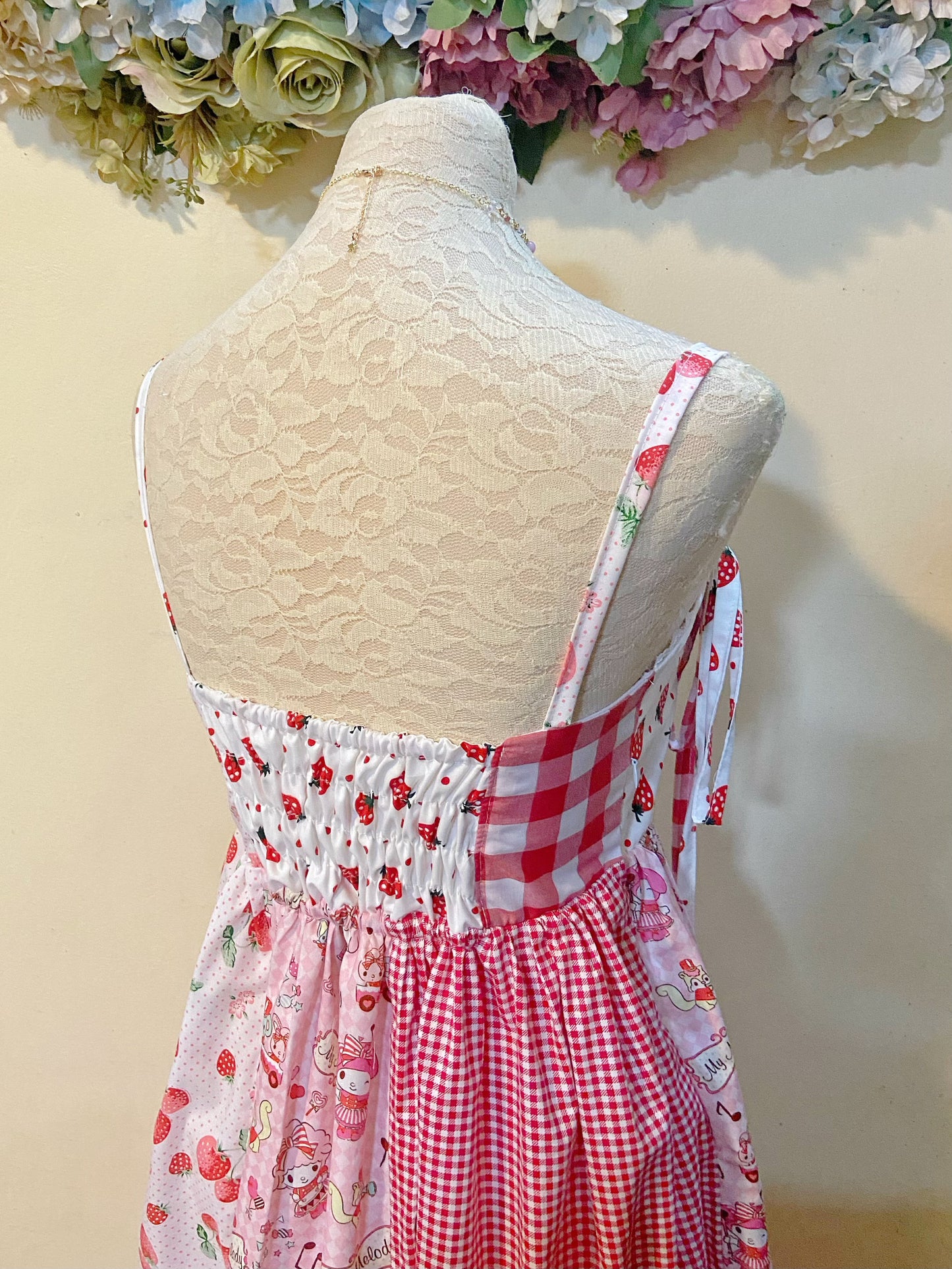 Melody’s Strawberries Patchwork Handmade Dress