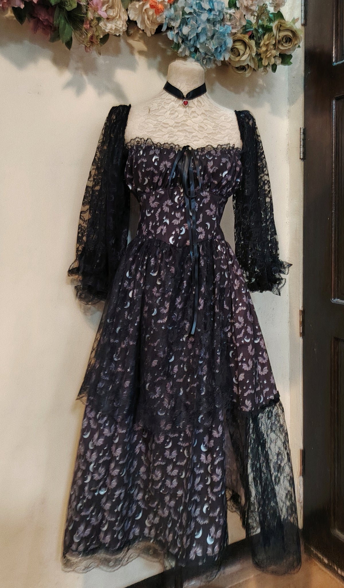 Moonlight Bat Corset Patchwork Dress ( Glow in the Dark )