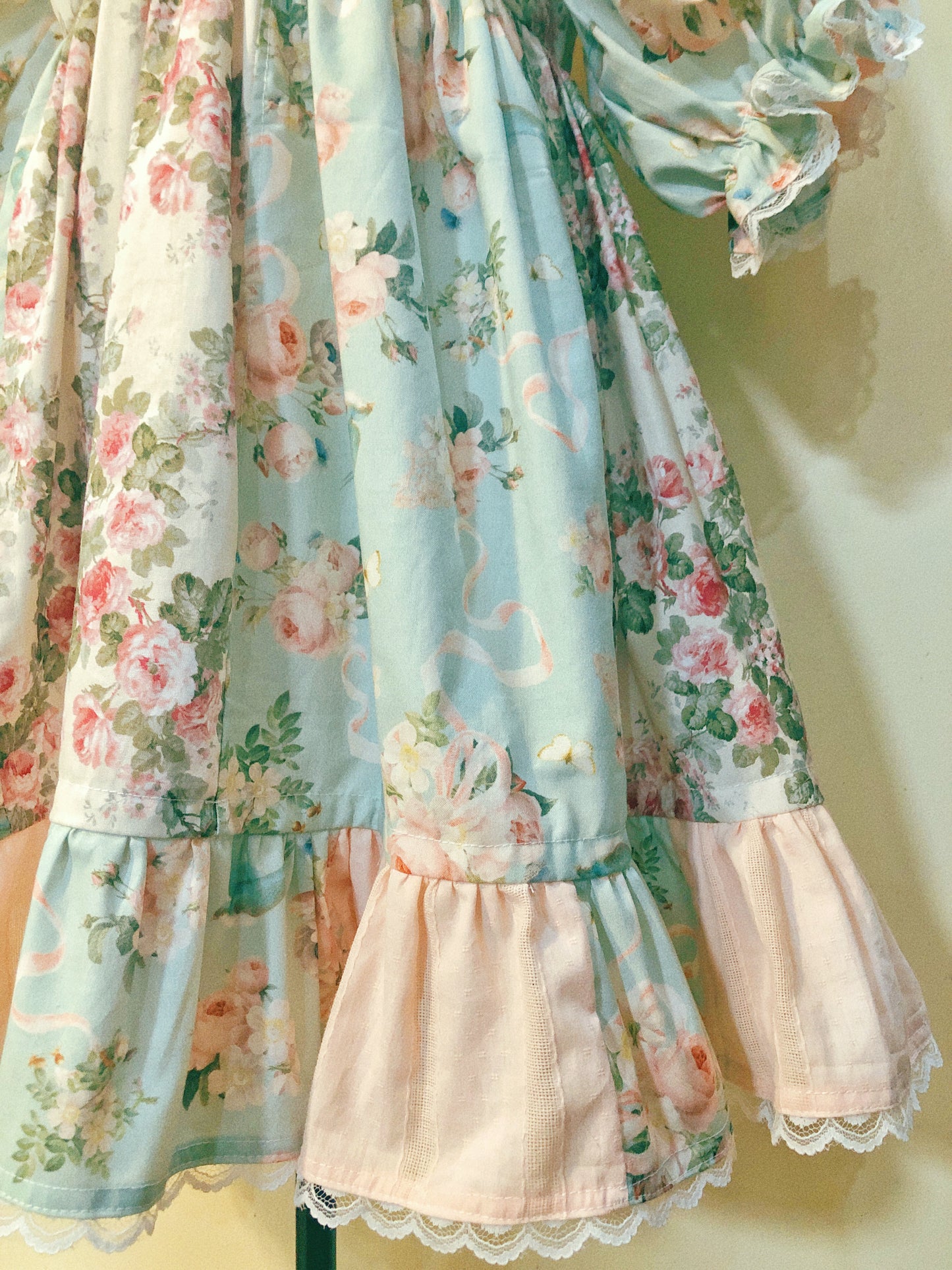 Dainty Floral Patchwork Handmade Dress