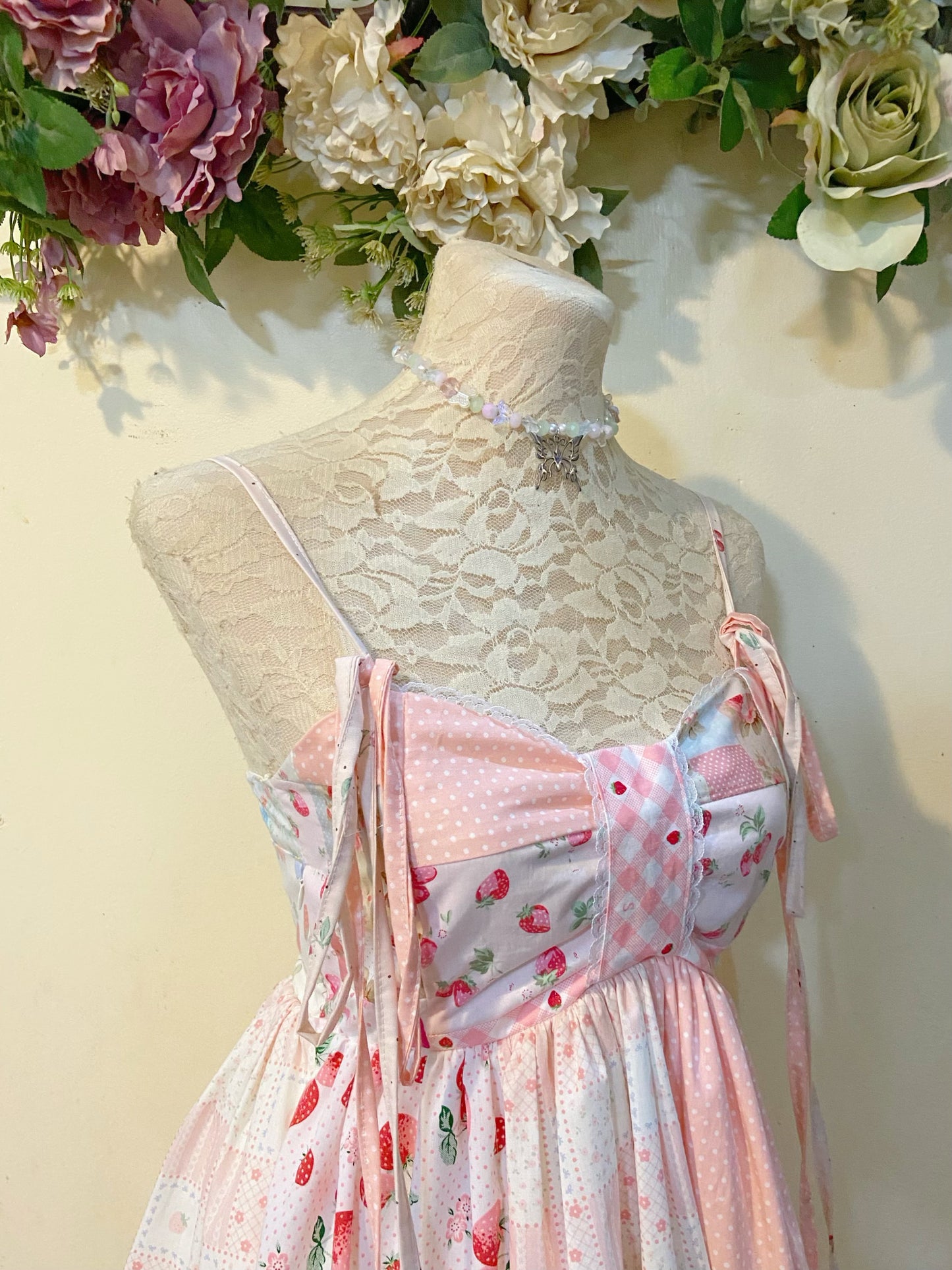Pink Berry Patchwork Dress
