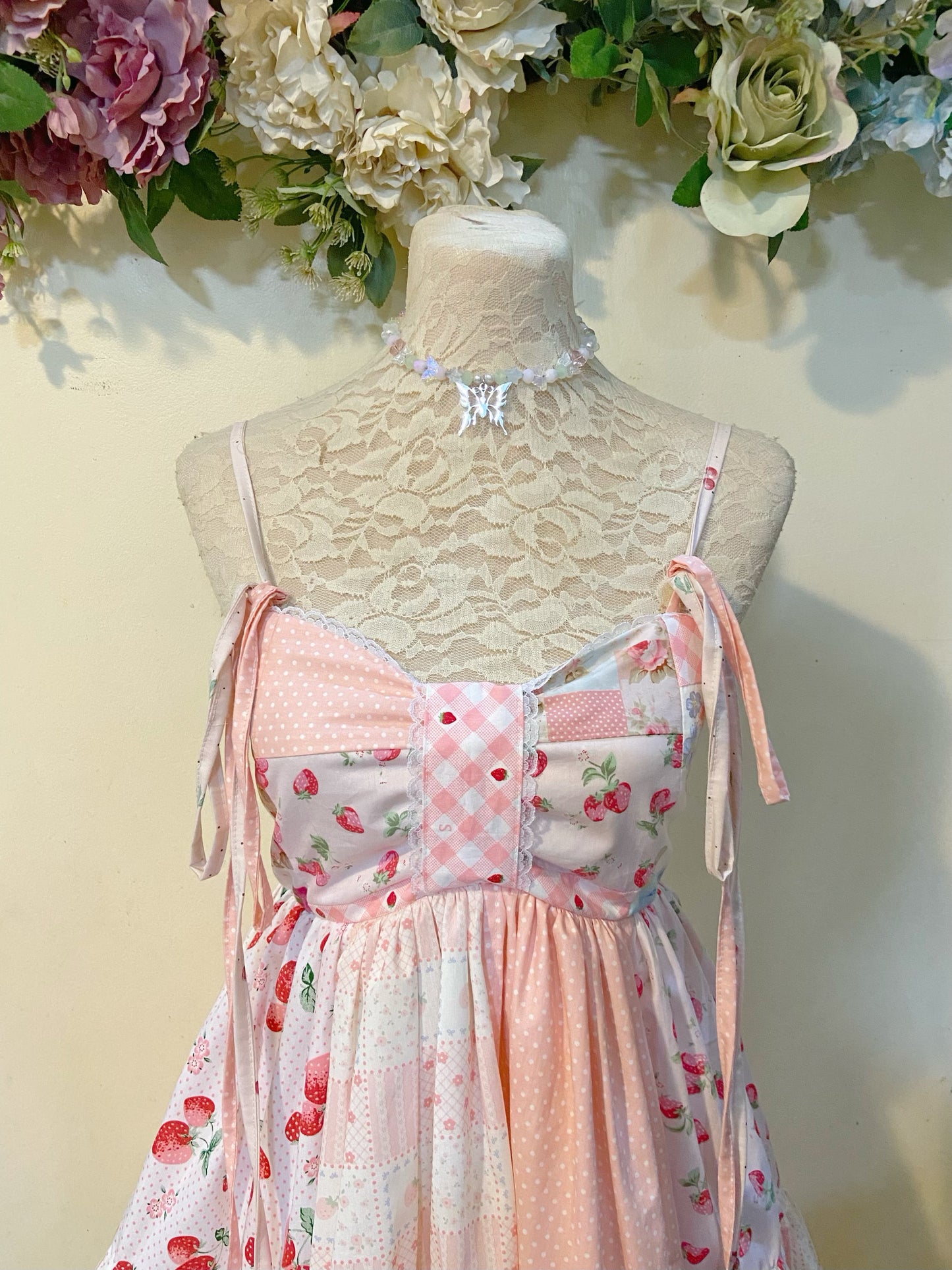 Pink Berry Patchwork Dress