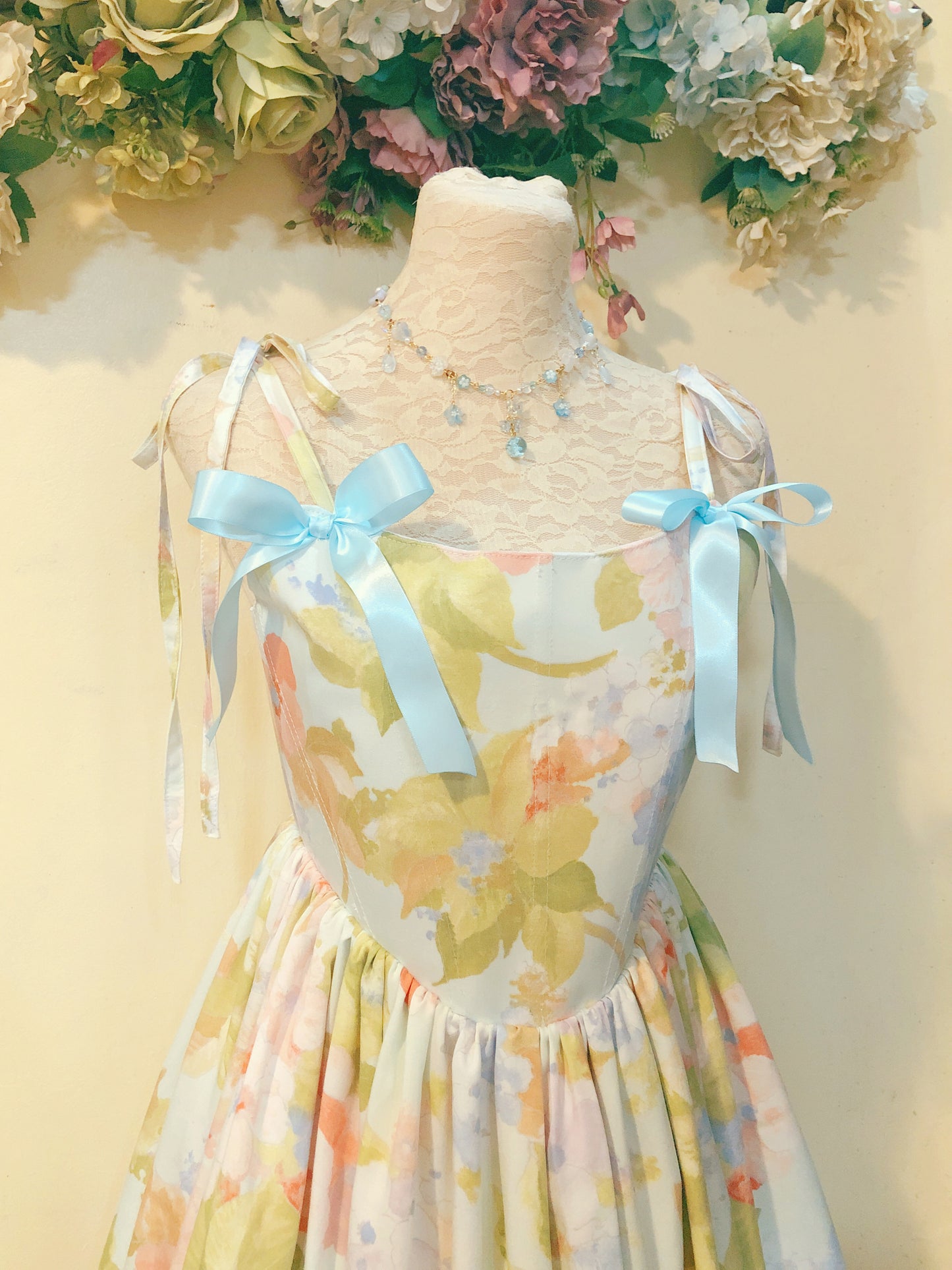 Rain Flower Corset Handmade Dress