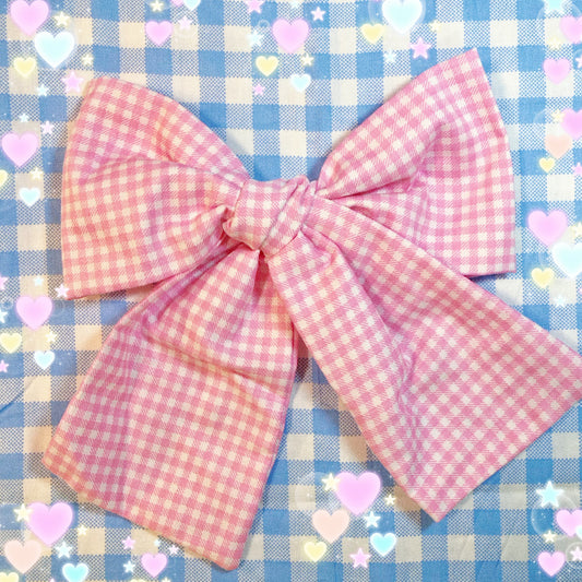 Pink Gingham Handmade Ribbon