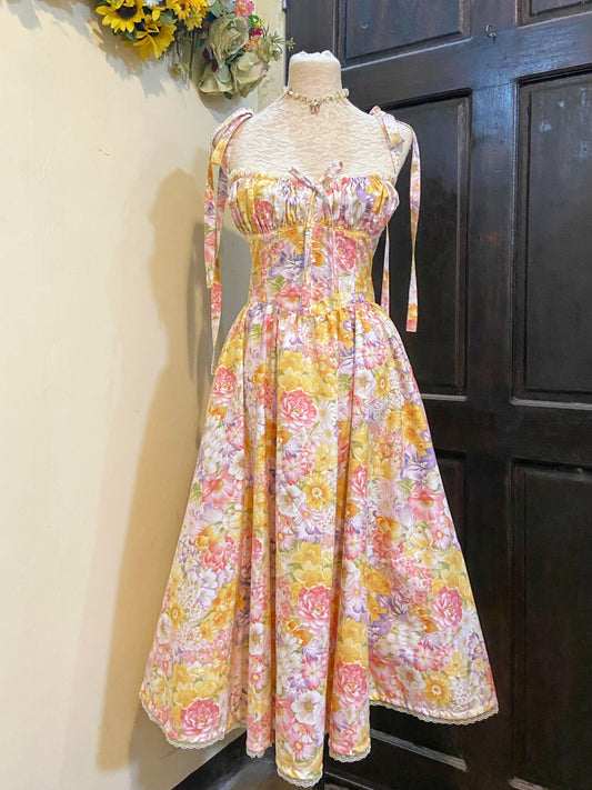 Flower Garden Corset Handmade Dress
