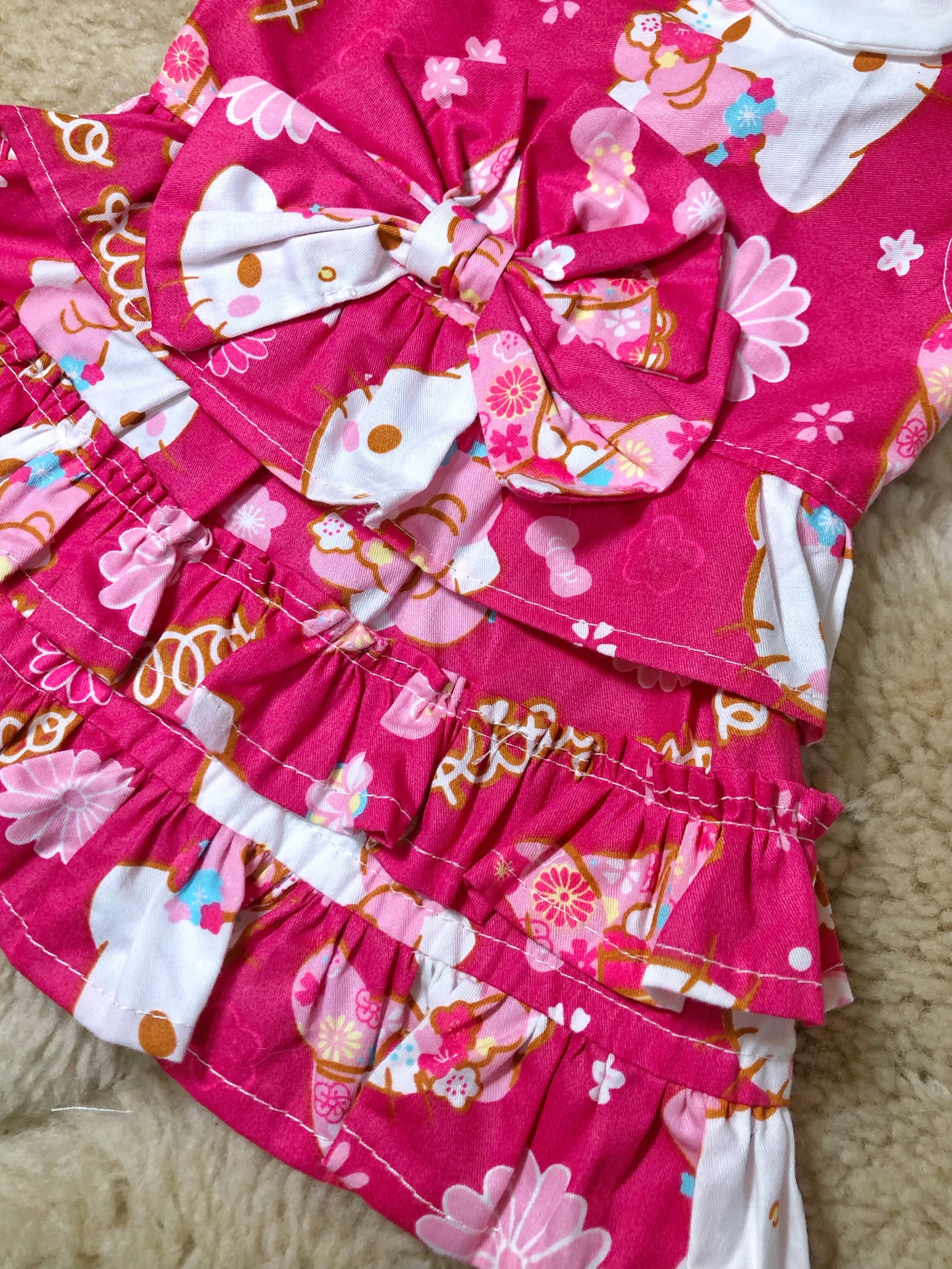 Hello Kitty Collar Pet Handmade Dress