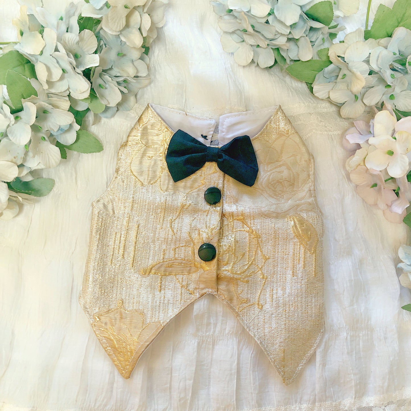 Golden Cutie Pet Handmade Gown and Tuxedo