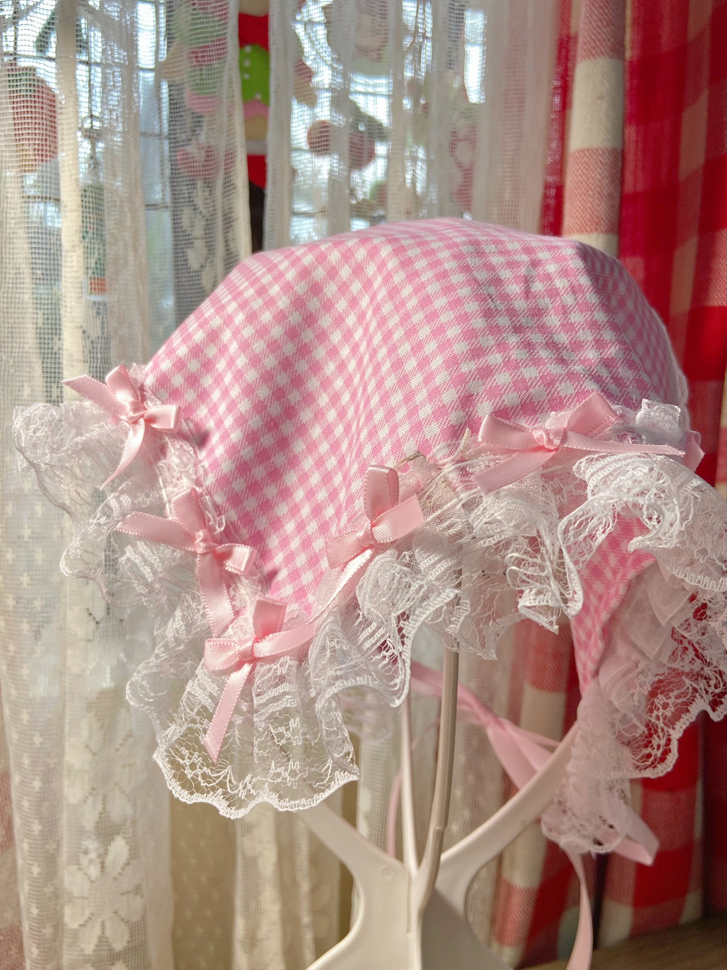 Pink Gingham Laces and Ribbon Lola Pandong