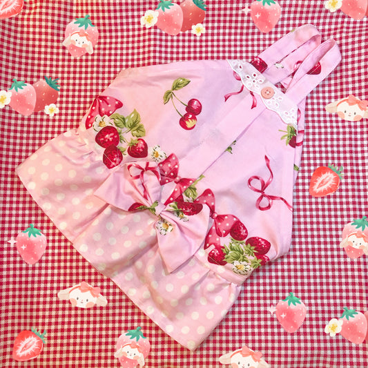 Pink Strawberry 3 Cutie Pet Handmade Dress