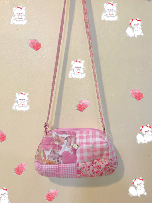 Pink Cat Patchwork Dolly Bags