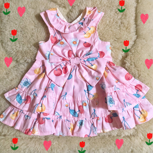 Cherry Pink Pet Handmade Dress