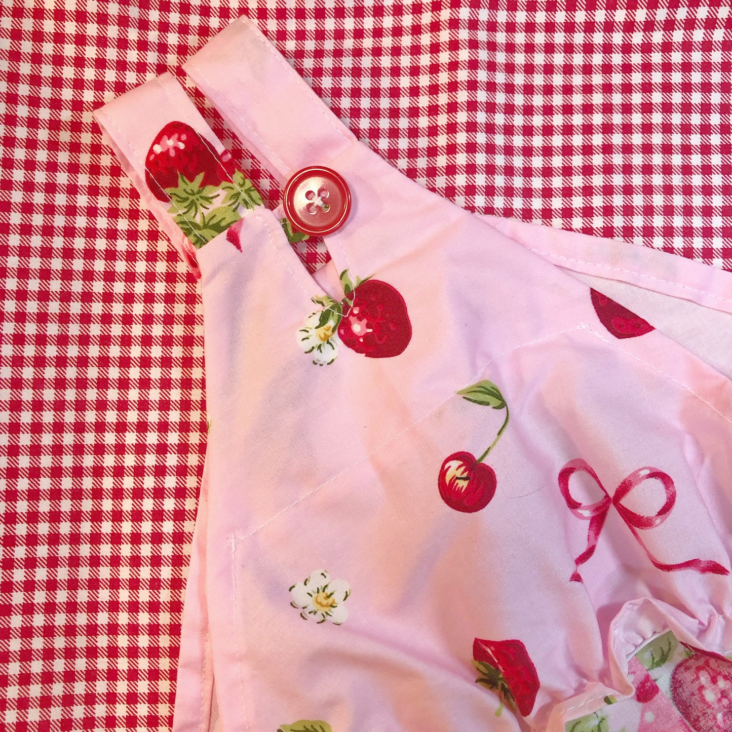 Large Pink Strawberry Cutie Pet Handmade Dress