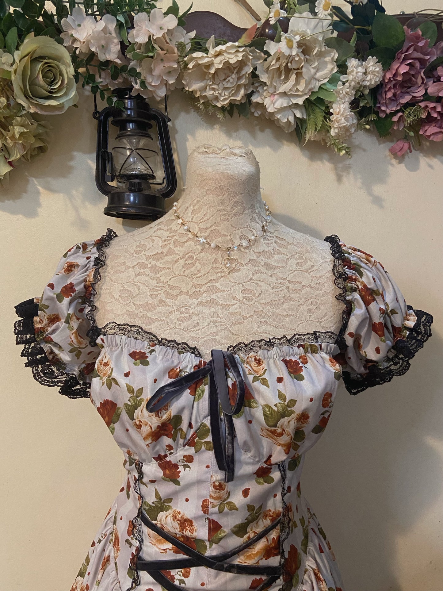 Dead Rose Corset Dress Handmade Dress