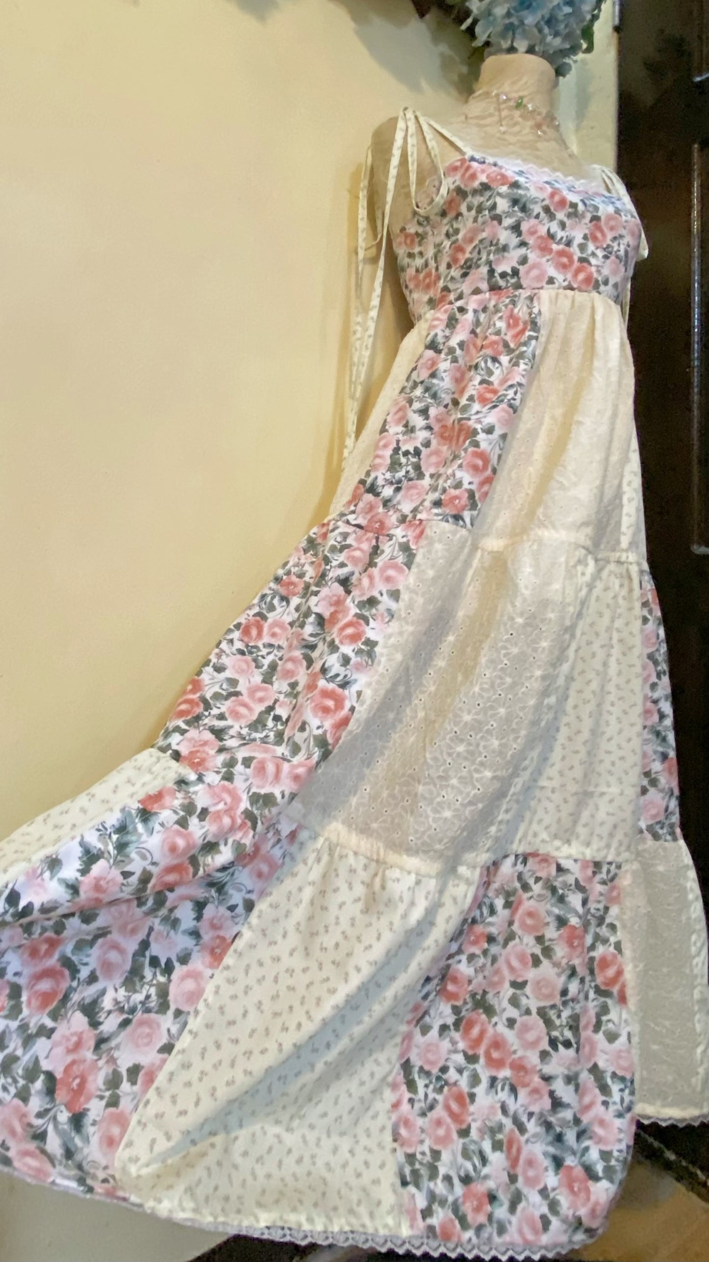 Roses and Cream Patchwork Dress