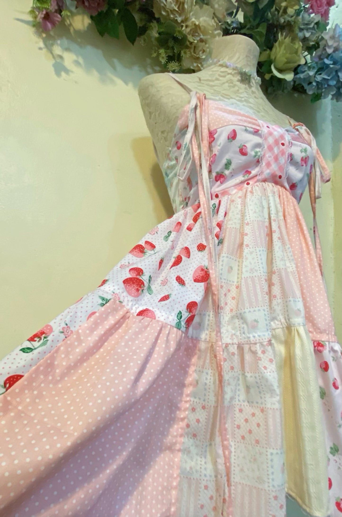 Pink Berry Patchwork Dress