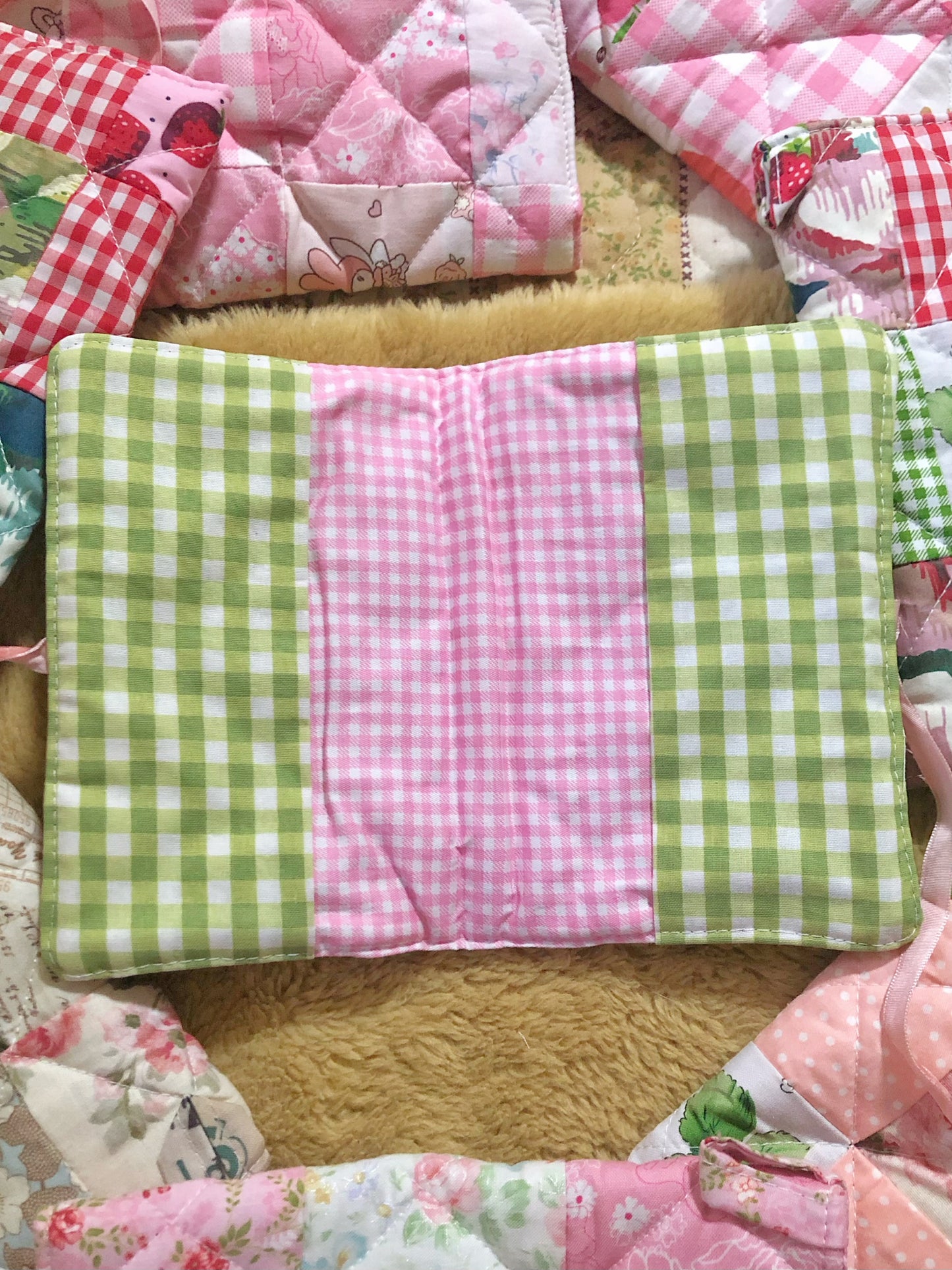 A6 Strawberries and flowers Quilted Patchwork Journal / Notebook Cover