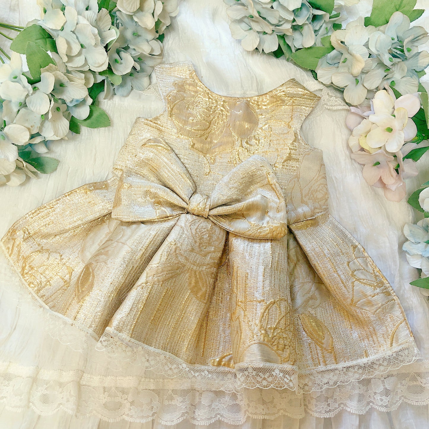 Pretty in Gold Pet Handmade Gown