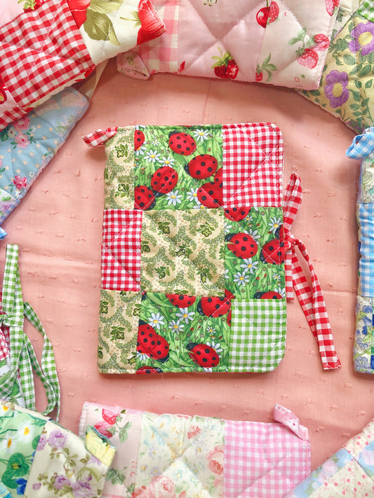 B6 Lady Bug Quilted Patchwork Journal / Notebook Cover