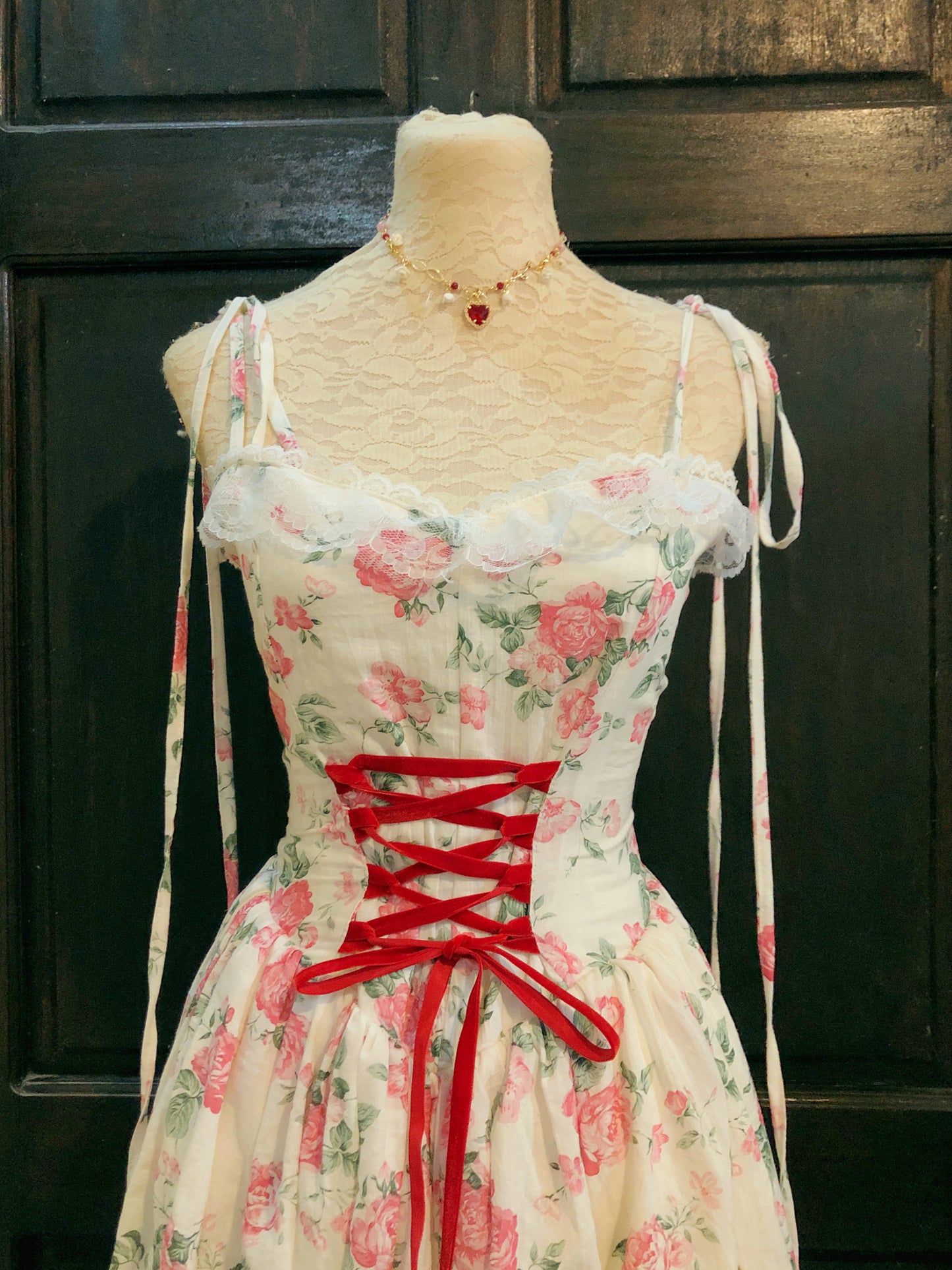 Meadow of Roses Corset Handmade Dress