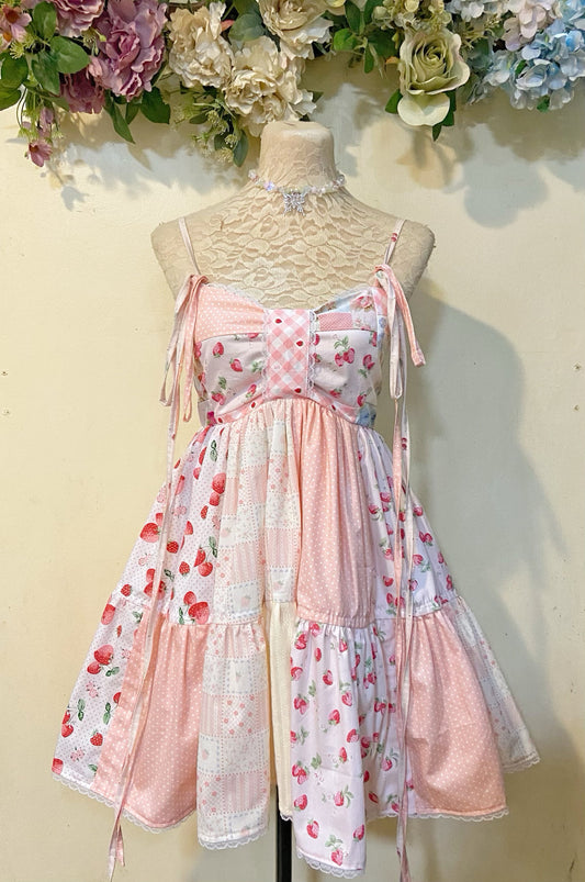 Pink Berry Patchwork Dress