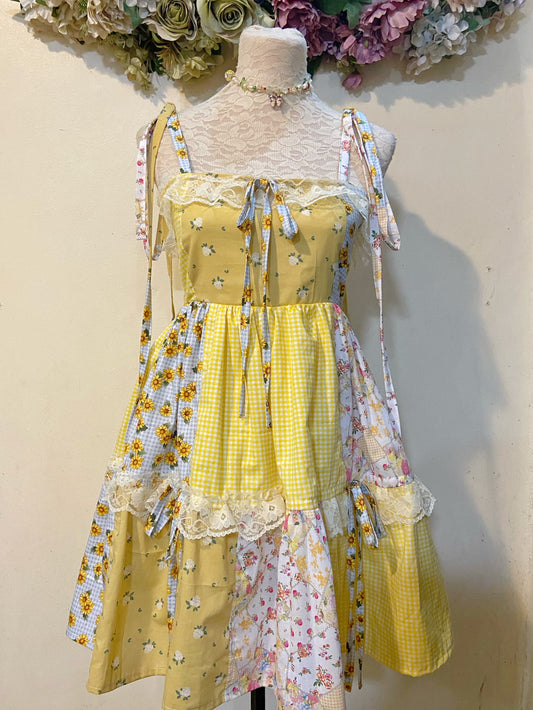 Sunshine Patchwork Handmade Dress