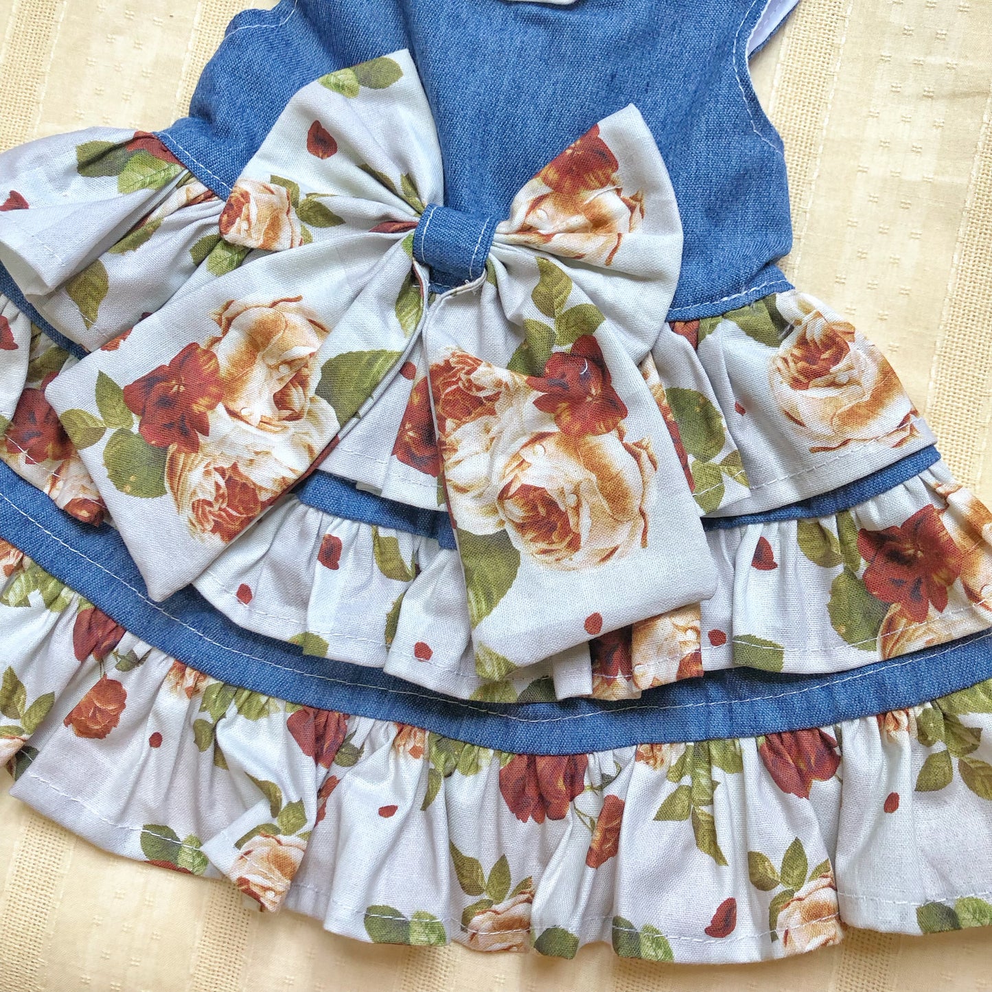 Denim Rose Pet Handmade Dress