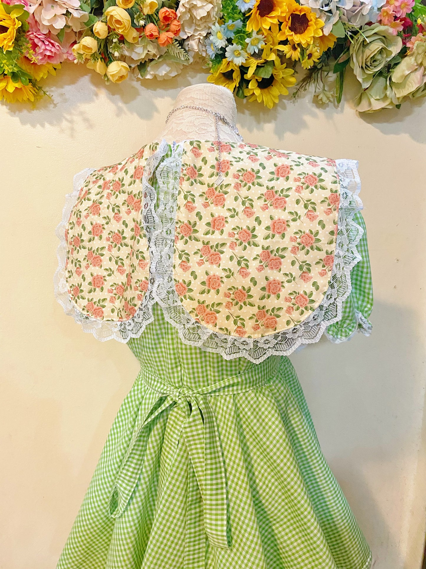 Rose Garden Gingham Handmade Dress