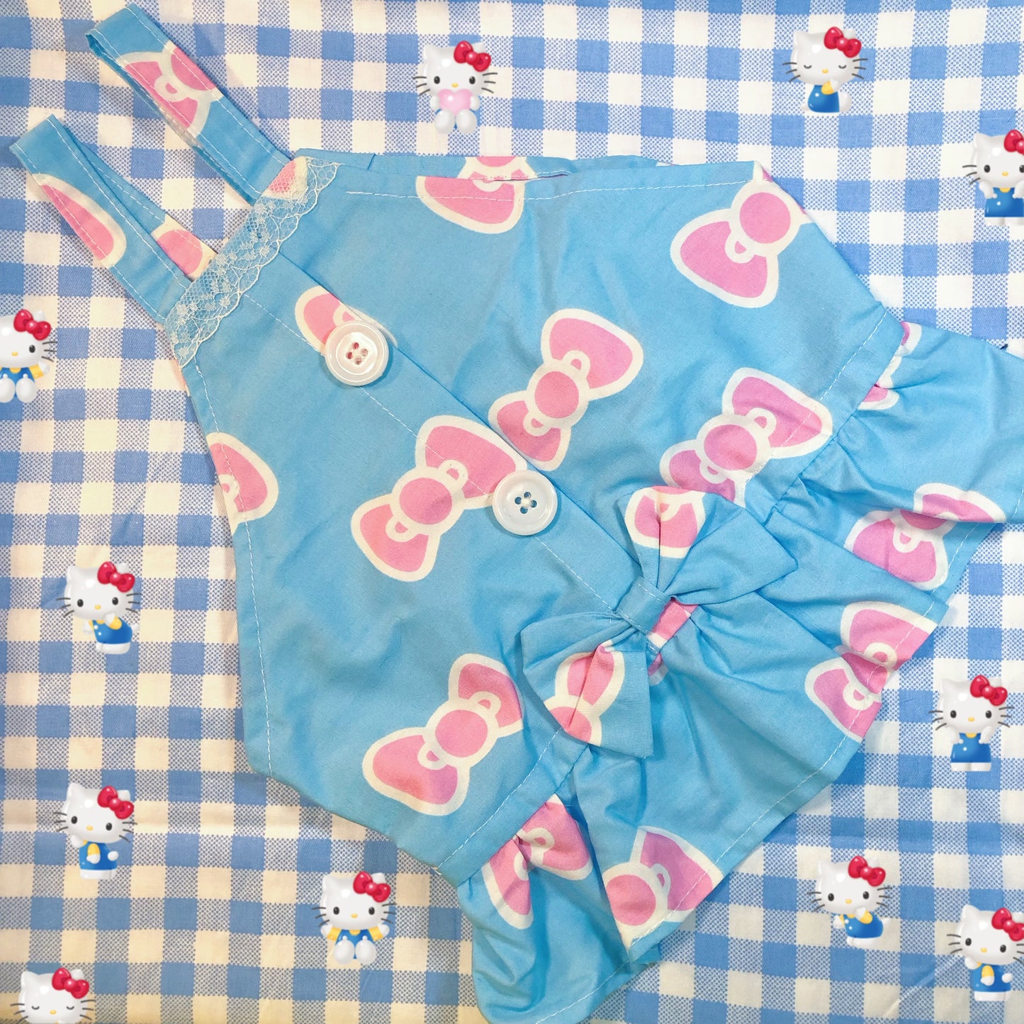 Blue Hello Kitty 2 Cutie Pet Handmade Dress