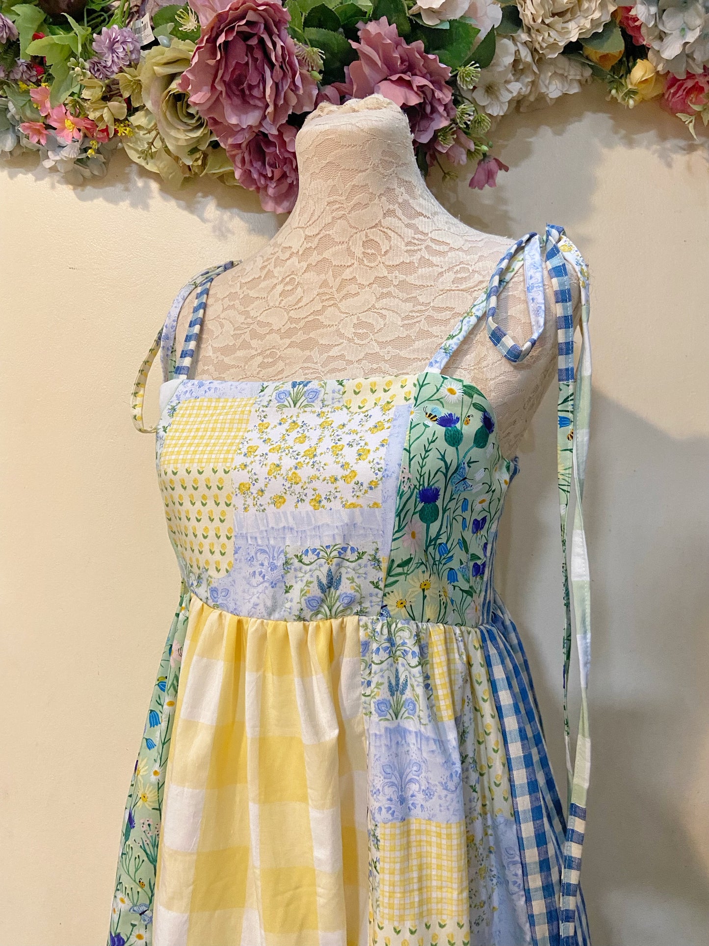 Sunshine Spring Patchwork Handmade Dress