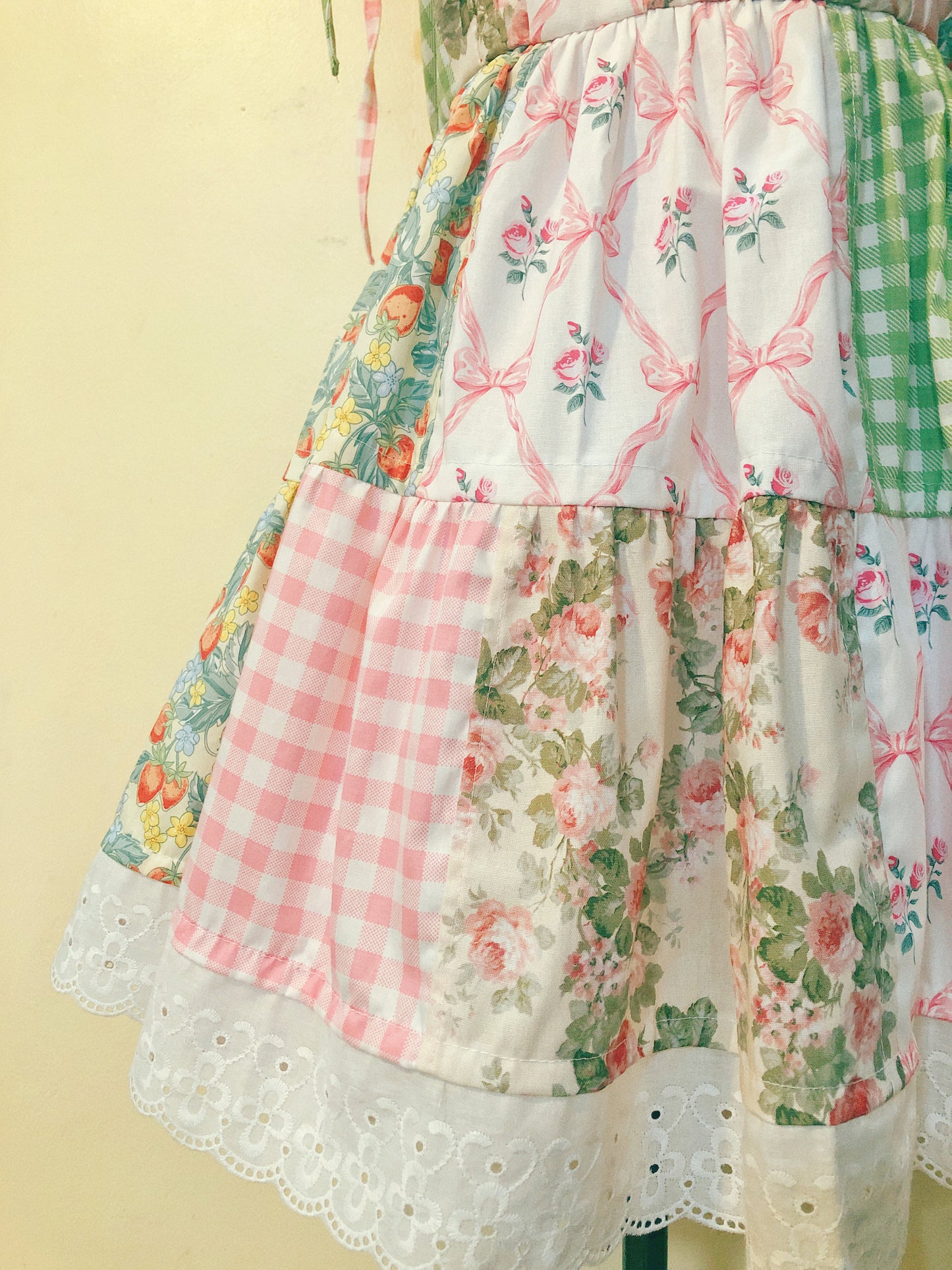 Strawberry Fields Patchwork Handmade Dress