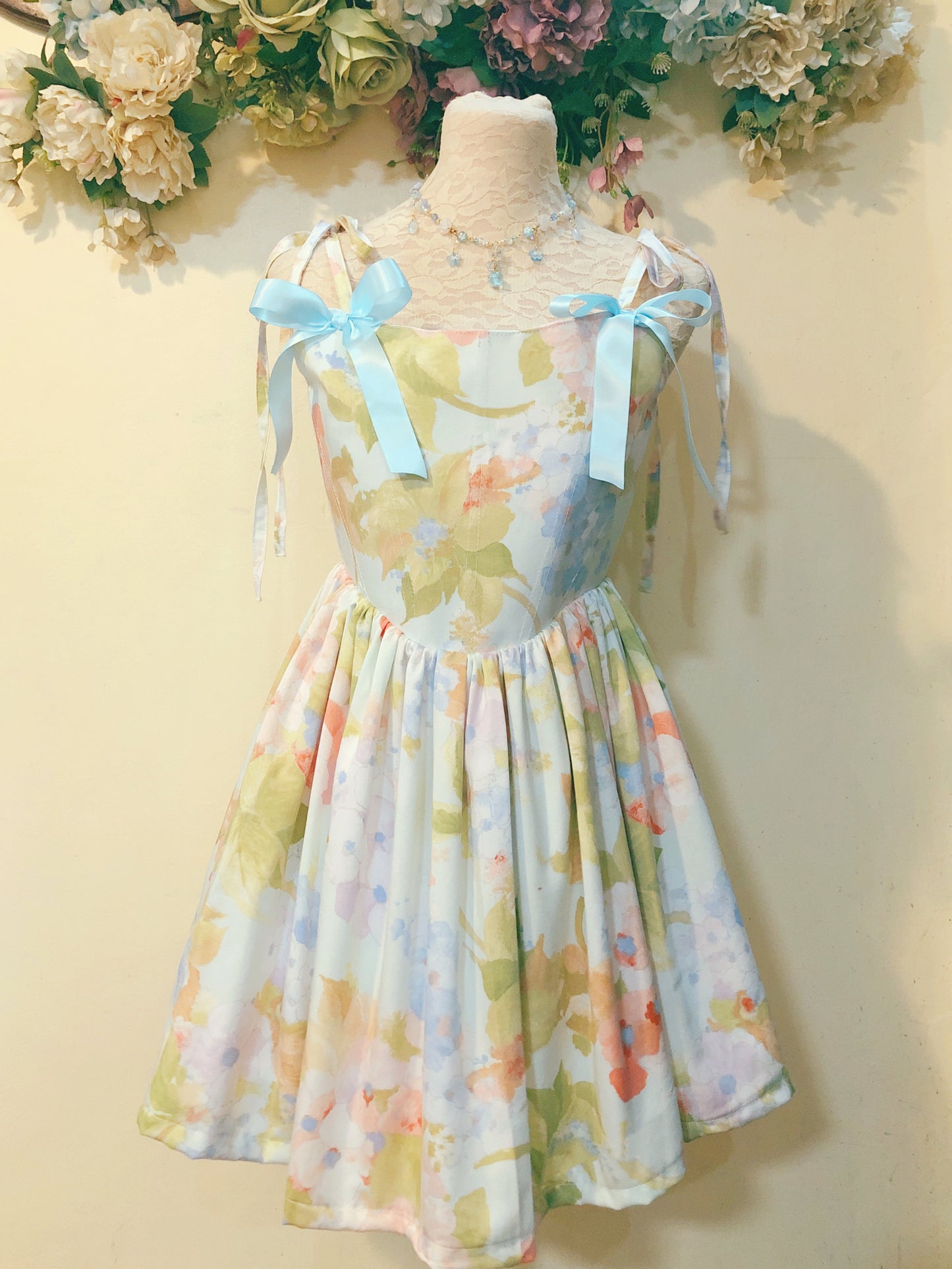 Rain Flower Corset Handmade Dress