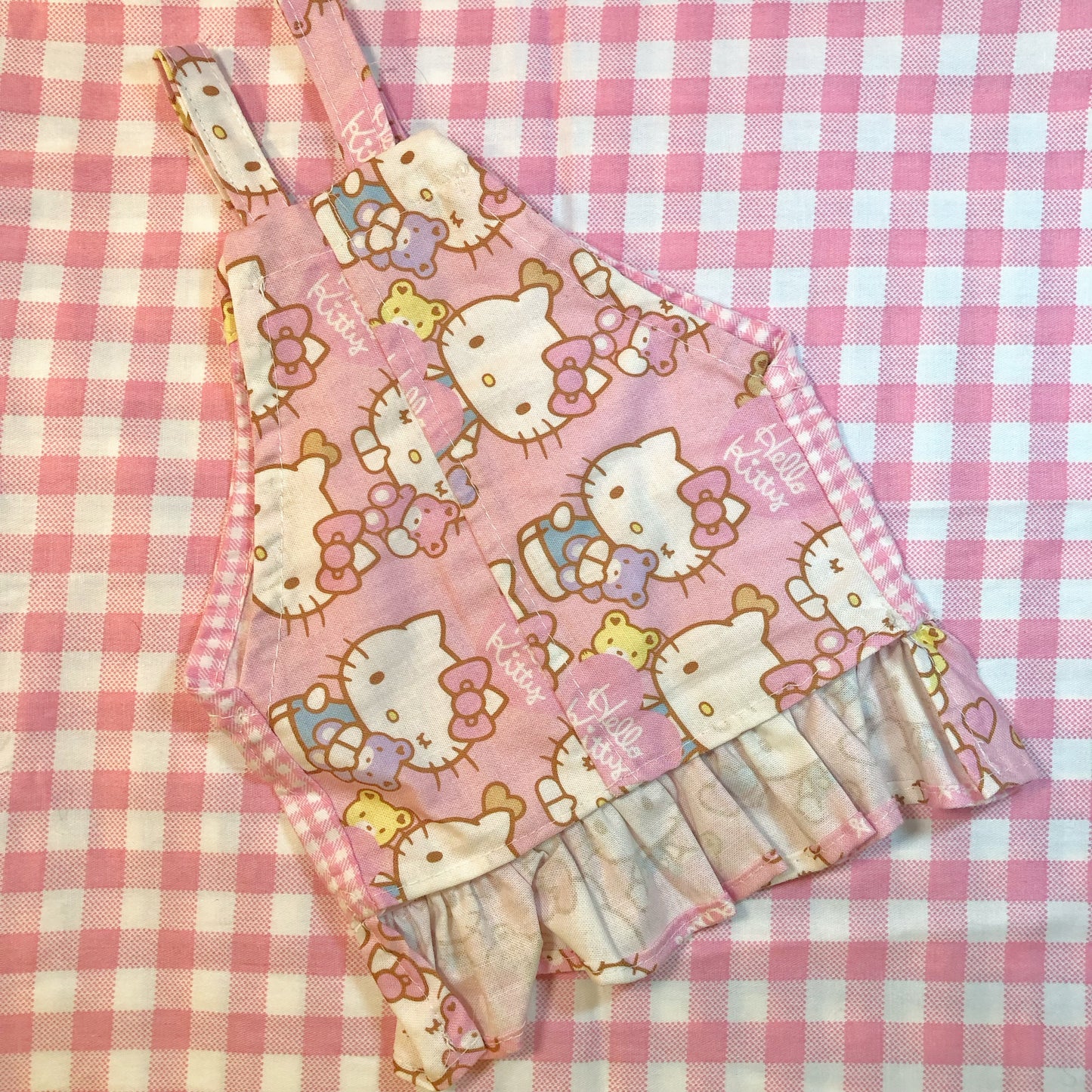 Extra Small Pink Hello Kitty Patchwork Cutie Pet Handmade Dress