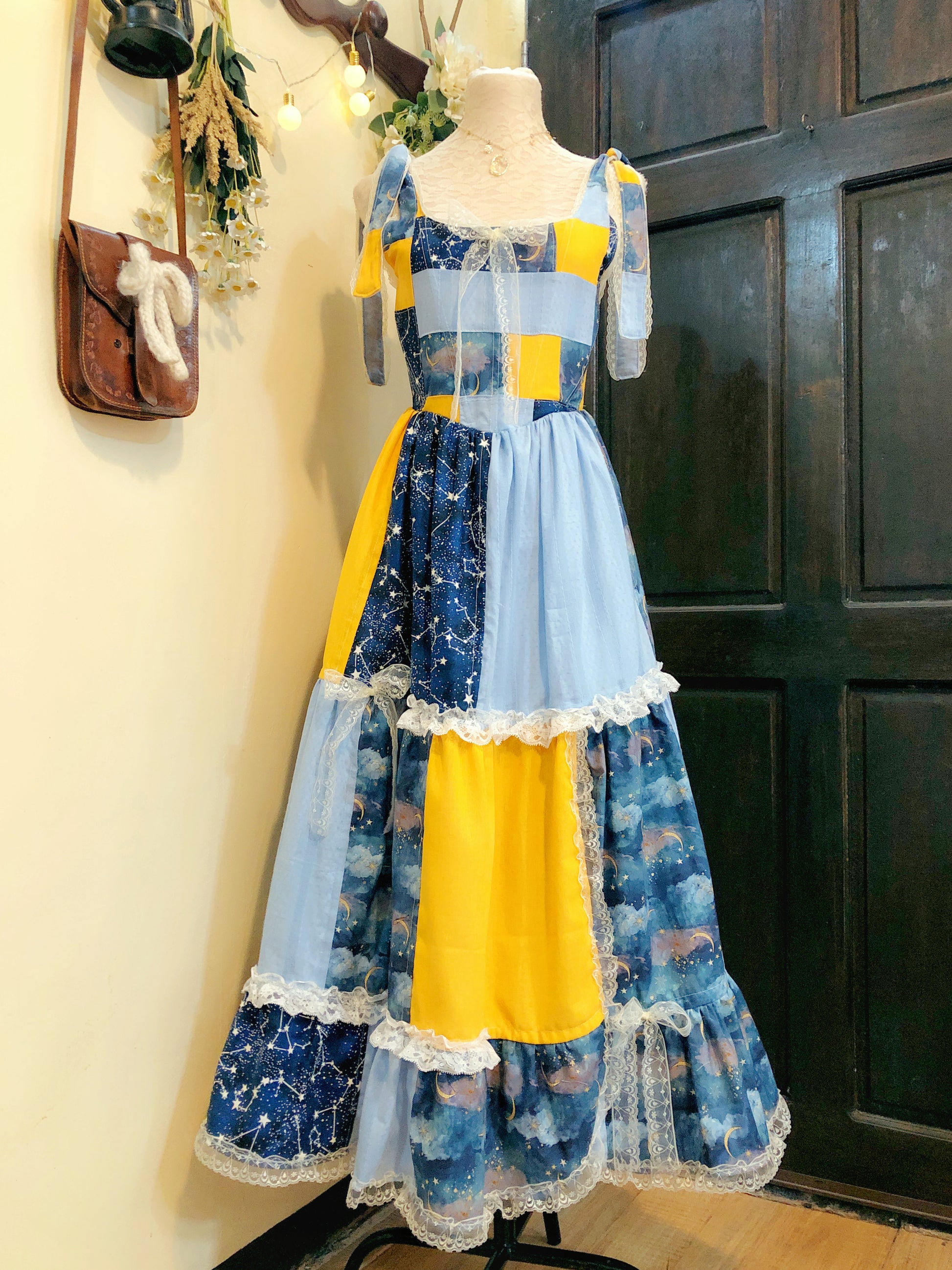 Lunar Witch Patchwork Corset Handmade Dress – Dolly Kaye Shop