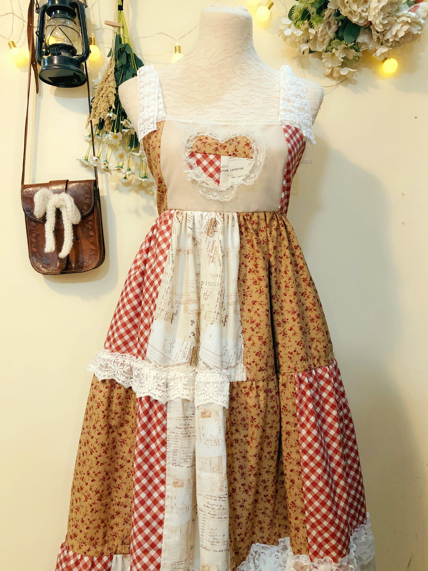 Cottagecore Witch Patchwork Handmade Dress