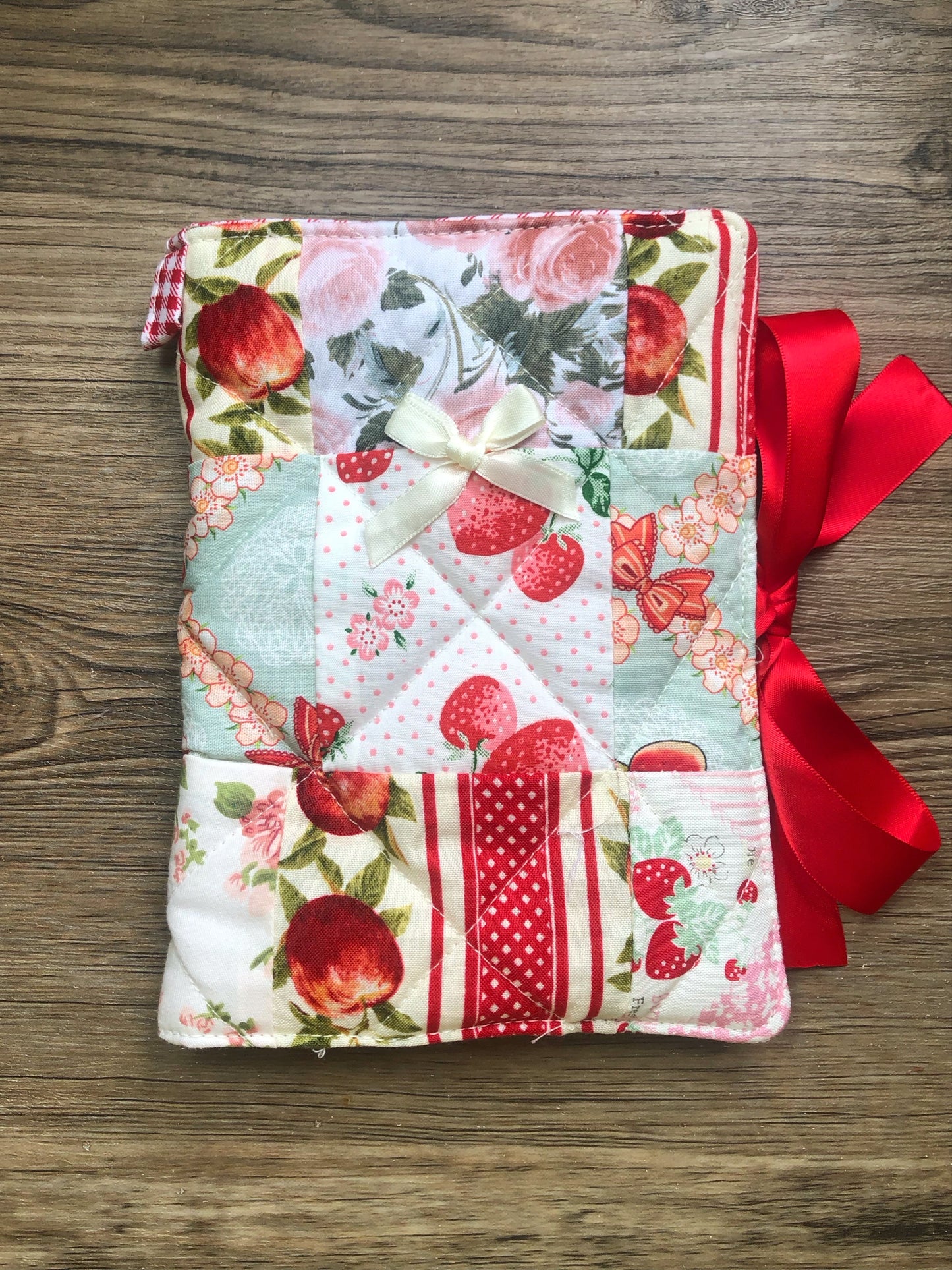 B6 Strawberry Apple Quilted Patchwork Journal / Notebook Cover